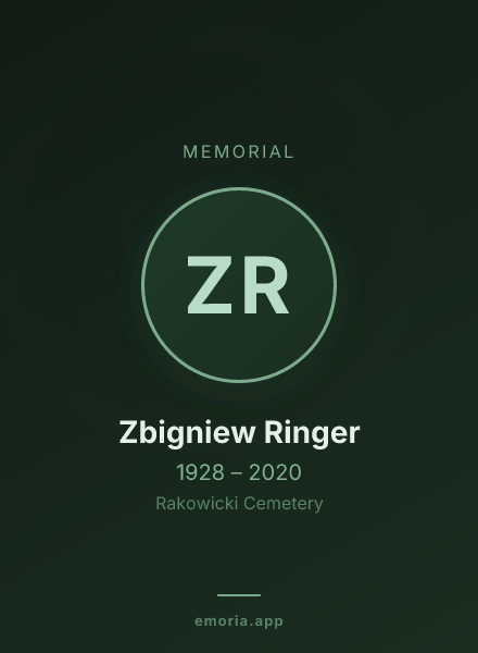 Memorial portrait of Zbigniew Ringer