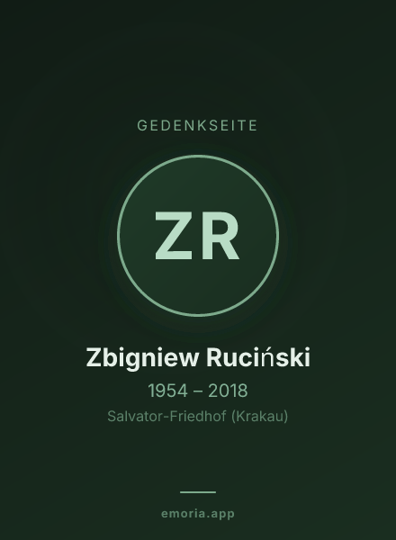 Gedenkportrait von Zbigniew Ruciński