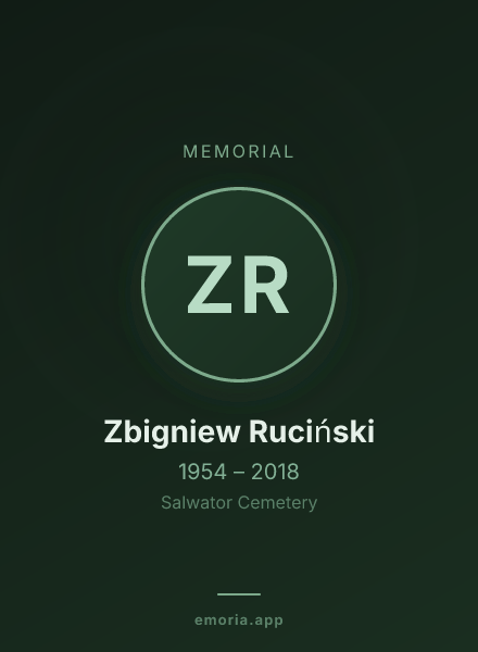 Memorial portrait of Zbigniew Ruciński