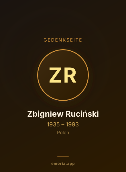 Gedenkportrait von Zbigniew Ruciński