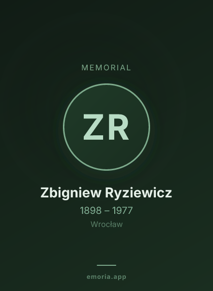 Memorial portrait of Zbigniew Ryziewicz