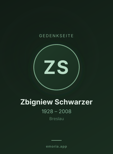 Gedenkportrait von Zbigniew Schwarzer