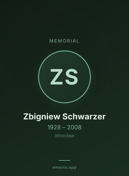Memorial portrait of Zbigniew Schwarzer