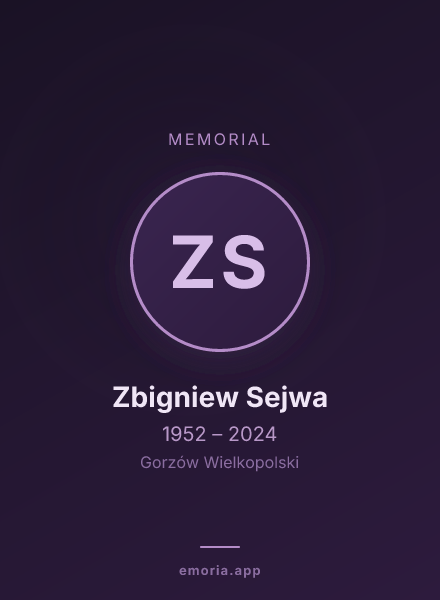 Memorial portrait of Zbigniew Sejwa