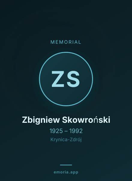 Memorial portrait of Zbigniew Skowroński