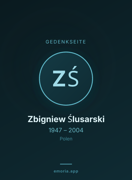 Gedenkportrait von Zbigniew Ślusarski