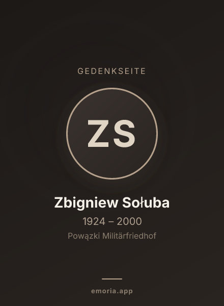 Gedenkportrait von Zbigniew Sołuba