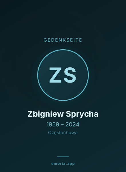 Gedenkportrait von Zbigniew Sprycha