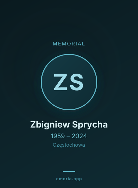 Memorial portrait of Zbigniew Sprycha