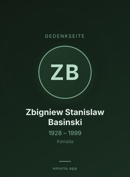 Gedenkportrait von Zbigniew Stanislaw Basinski