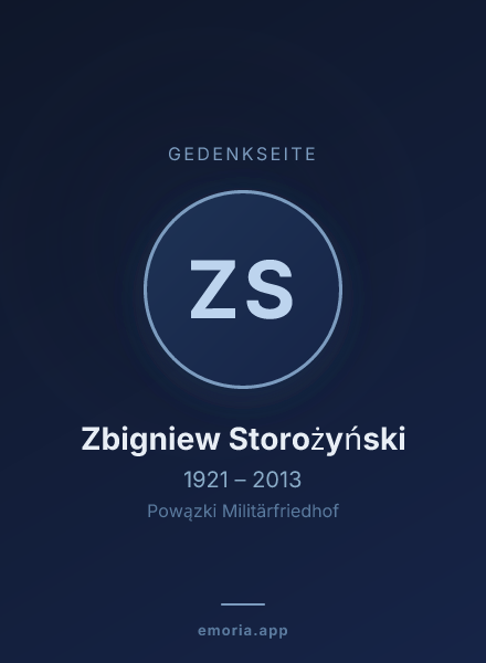 Gedenkportrait von Zbigniew Storożyński