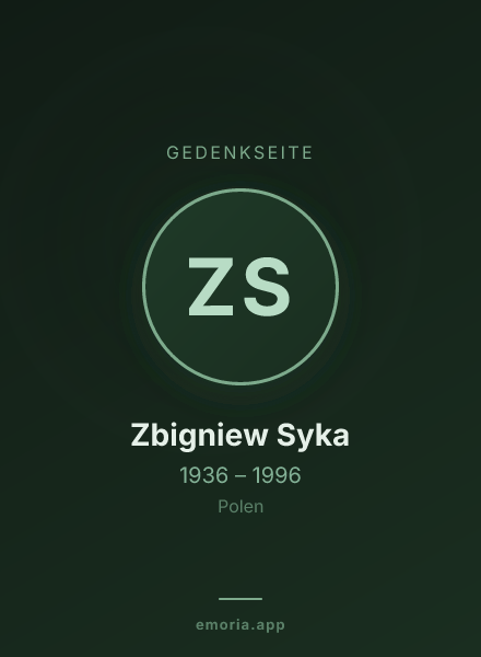 Gedenkportrait von Zbigniew Syka