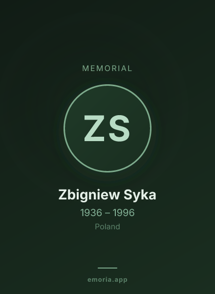 Memorial portrait of Zbigniew Syka