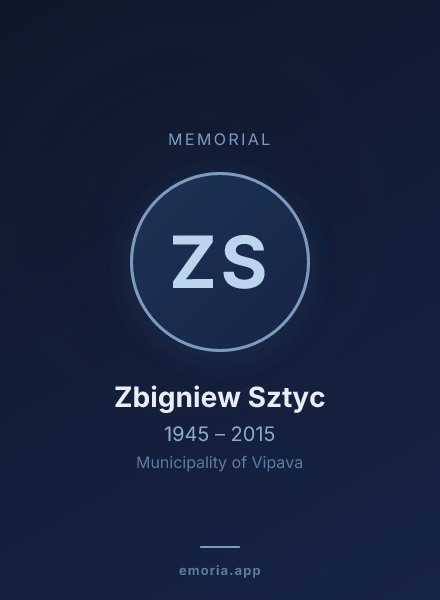 Memorial portrait of Zbigniew Sztyc