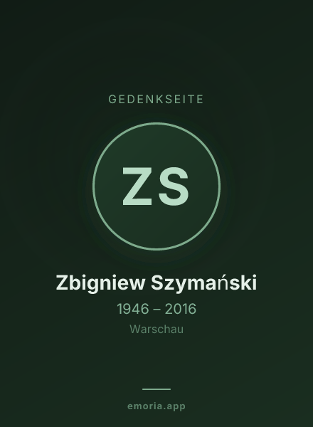 Gedenkportrait von Zbigniew Szymański