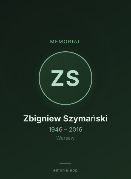 Memorial portrait of Zbigniew Szymański