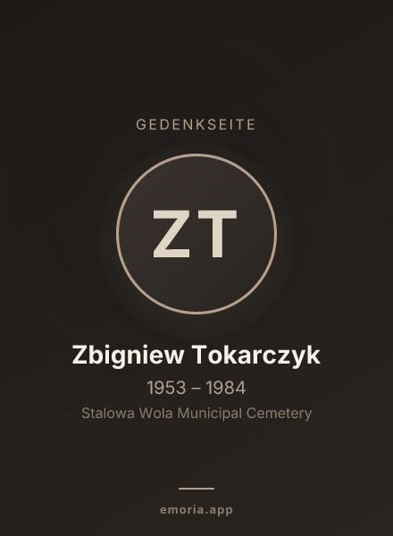 Gedenkportrait von Zbigniew Tokarczyk