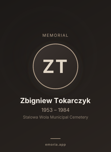 Memorial portrait of Zbigniew Tokarczyk