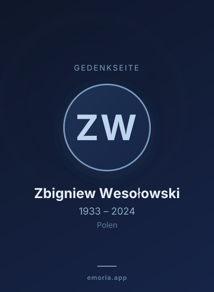 Gedenkportrait von Zbigniew Wesołowski