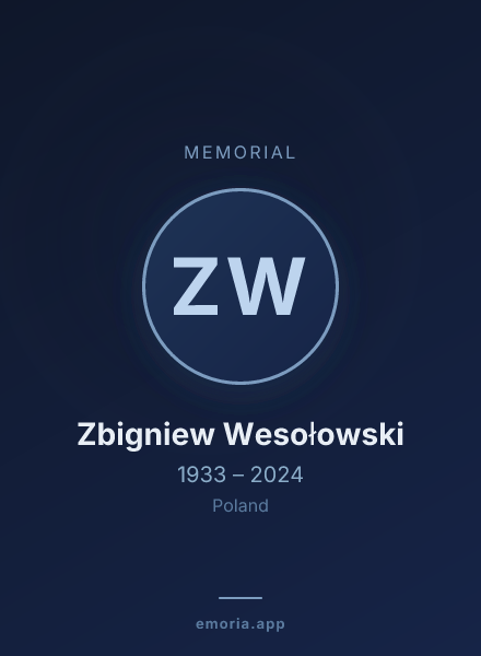 Memorial portrait of Zbigniew Wesołowski