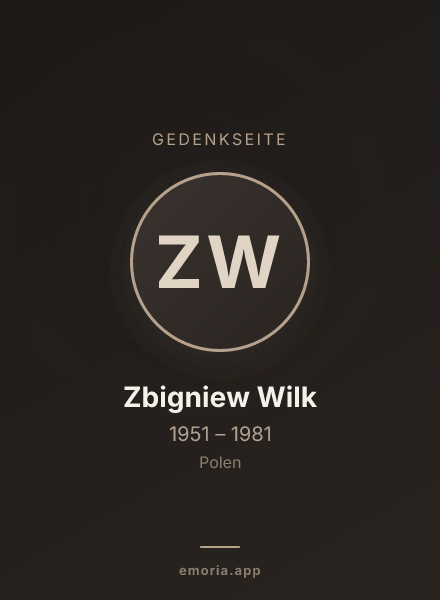 Gedenkportrait von Zbigniew Wilk