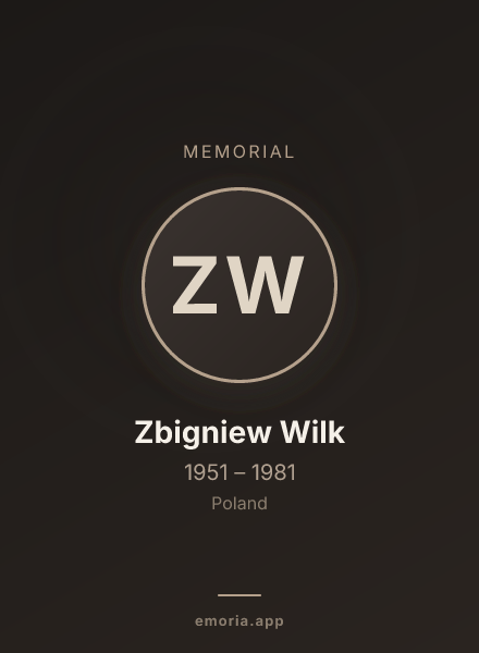 Memorial portrait of Zbigniew Wilk