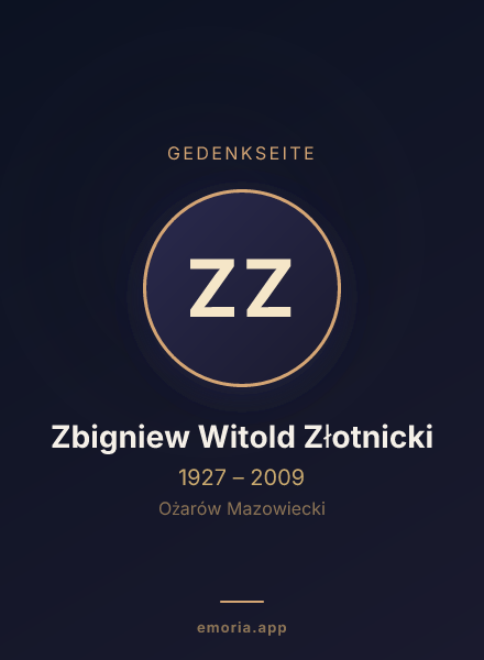 Gedenkportrait von Zbigniew Witold Złotnicki