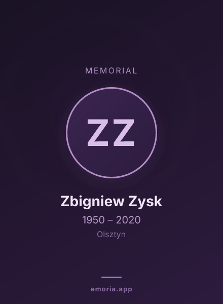 Memorial portrait of Zbigniew Zysk