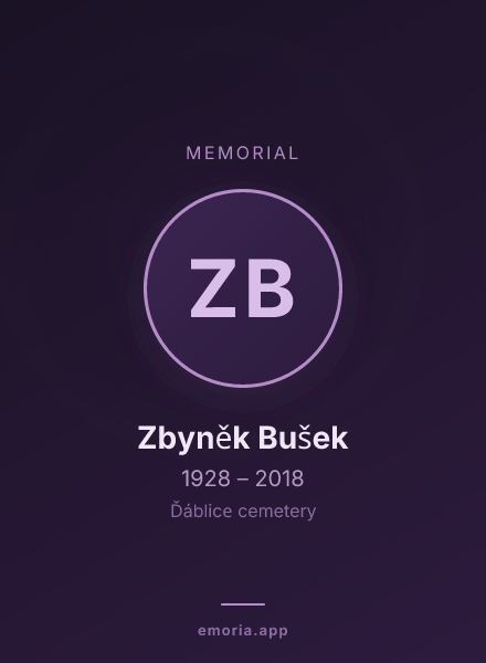 Memorial portrait of Zbyněk Bušek