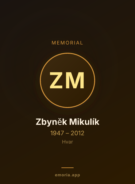 Memorial portrait of Zbyněk Mikulík