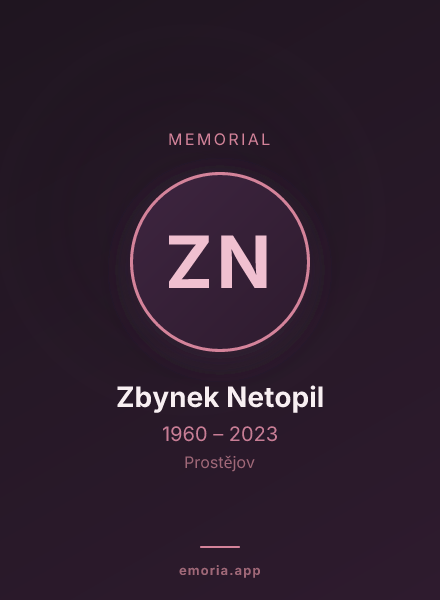 Memorial portrait of Zbynek Netopil