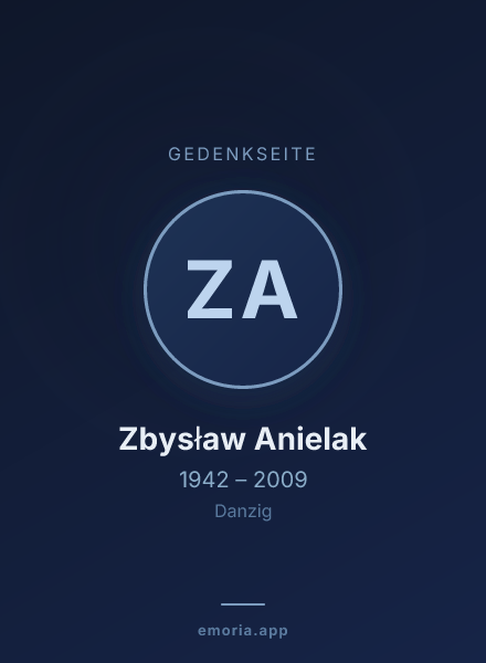 Gedenkportrait von Zbysław Anielak