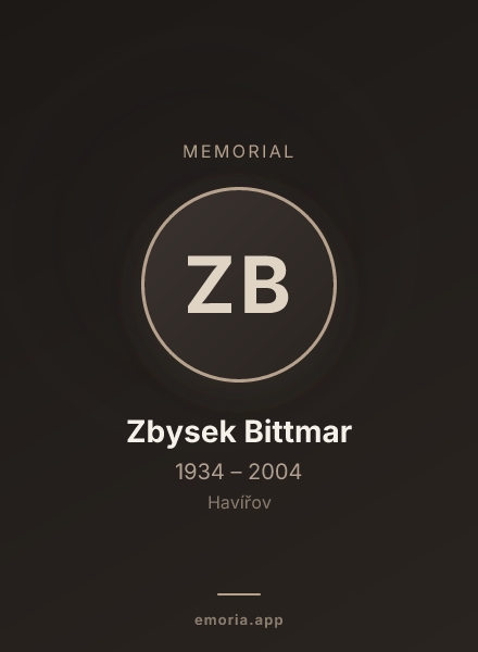 Memorial portrait of Zbysek Bittmar