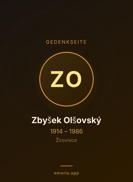 Gedenkportrait von Zbyšek Olšovský