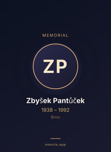 Memorial portrait of Zbyšek Pantůček