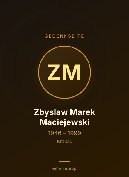 Gedenkportrait von Zbyslaw Marek Maciejewski