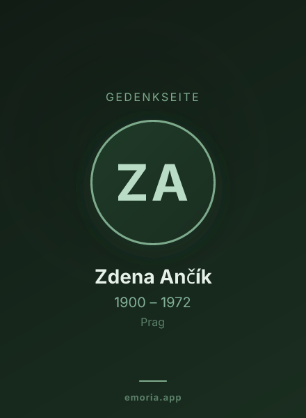 Gedenkportrait von Zdena Ančík