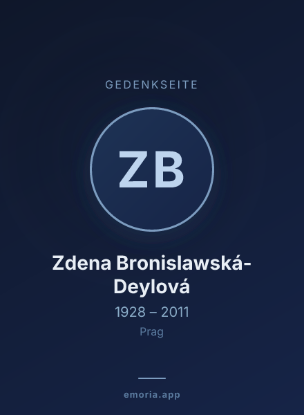 Gedenkportrait von Zdena Bronislawská-Deylová