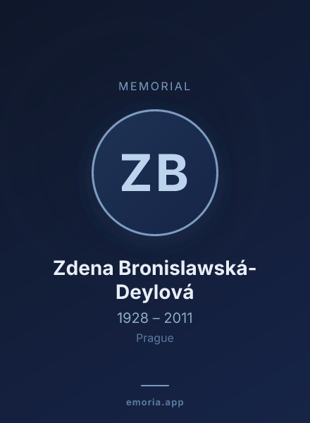 Memorial portrait of Zdena Bronislawská-Deylová