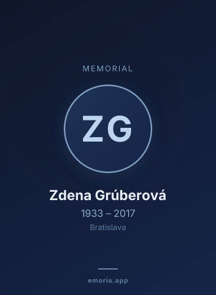 Memorial portrait of Zdena Grúberová