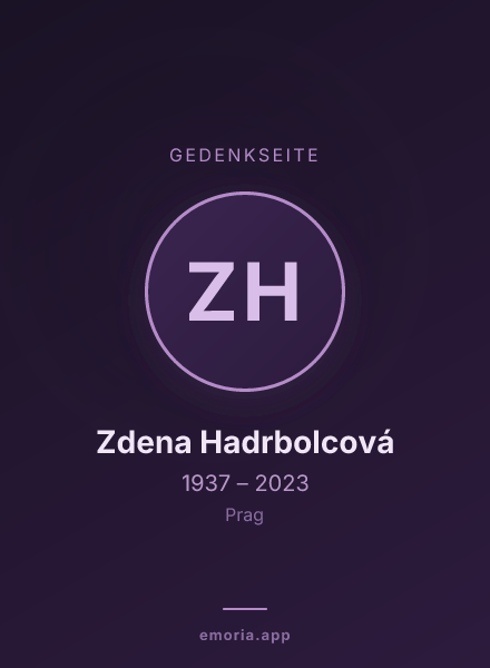 Gedenkportrait von Zdena Hadrbolcová