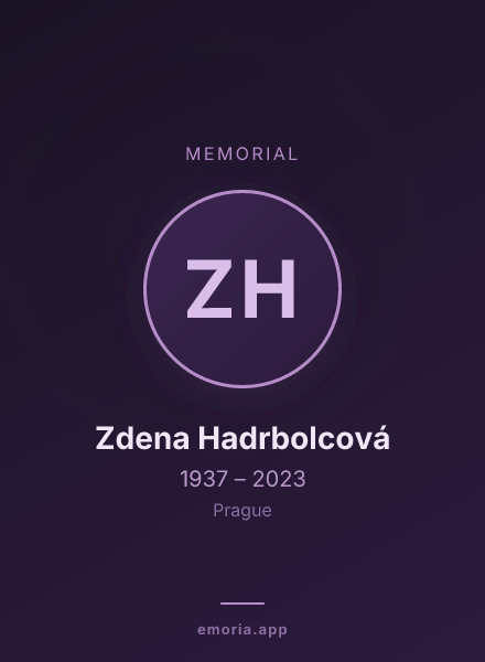 Memorial portrait of Zdena Hadrbolcová