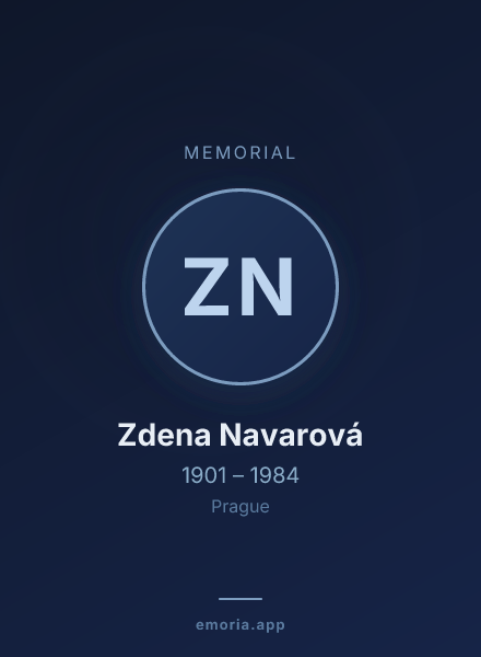Memorial portrait of Zdena Navarová