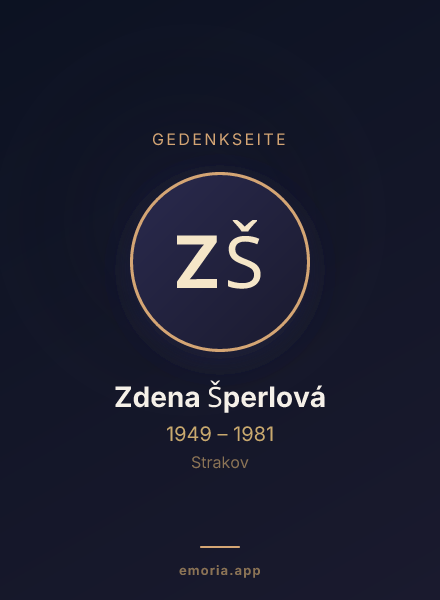 Gedenkportrait von Zdena Šperlová