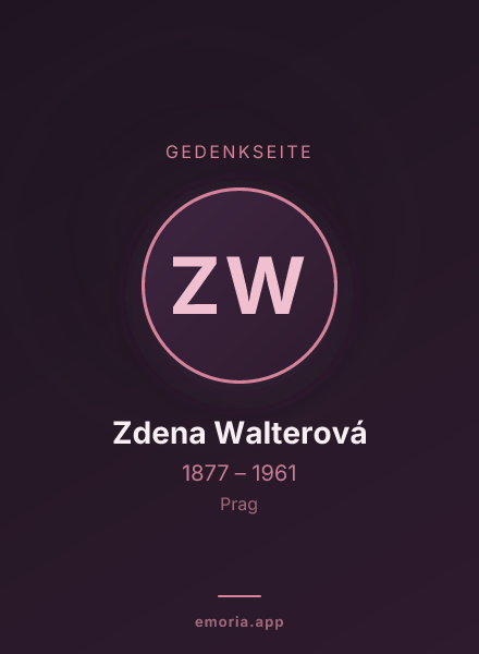 Gedenkportrait von Zdena Walterová