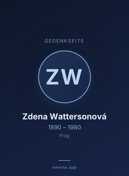 Gedenkportrait von Zdena Wattersonová