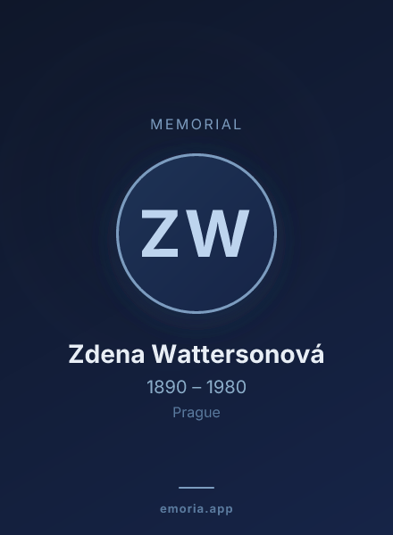 Memorial portrait of Zdena Wattersonová