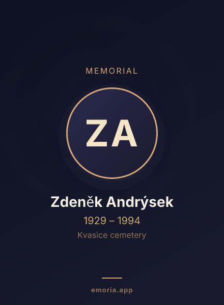 Memorial portrait of Zdeněk Andrýsek