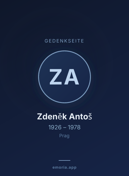 Gedenkportrait von Zdeněk Antoš