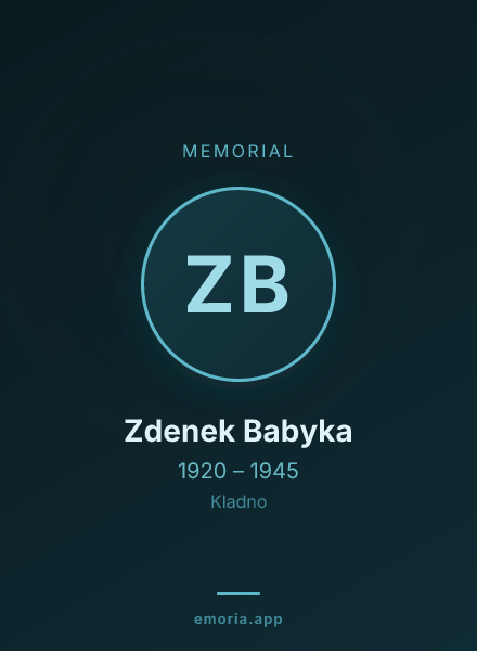 Memorial portrait of Zdenek Babyka
